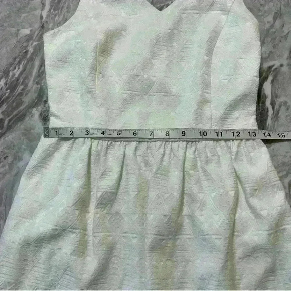 KENSIE TEXTURED FIT AND FLARE DRESS WHITE SMALL BEACH BOHO SUMMER VACATION - Picture 9 of 12